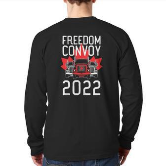 Freedom Convoy 2022 For Canadian Truckers Mandate Support Back Print Long Sleeve T-shirt | Mazezy