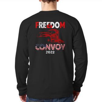 Freedom Convoy 2022 In Support Of Truckers Mandate Back Print Long Sleeve T-shirt | Mazezy