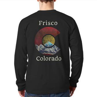Frisco Colorado Flag Styled Mountain Back Print Long Sleeve T-shirt - Monsterry CA