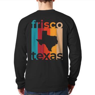 Frisco Texas Vintage Tx Retro Repeat Cutout Back Print Long Sleeve T-shirt - Monsterry