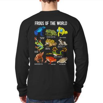 Frog Lover Types Of Frogs Frog Catcher Herpetology Frog Back Print Long Sleeve T-shirt - Seseable