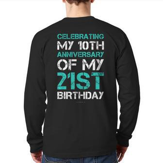 31St Birthday 31 Years Old Party Back Print Long Sleeve T-shirt - Monsterry
