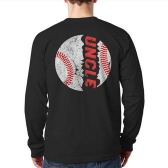 Ball Uncle Softball Baseball Bday Graphic Fathers Day Back Print Long Sleeve T-shirt | Mazezy DE
