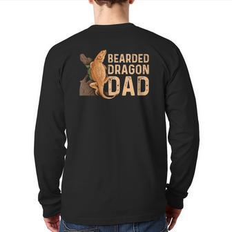 Bearded Dragon Dad Herpetology Lizard Back Print Long Sleeve T-shirt | Mazezy