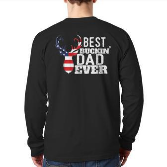 Best Buckin' Dad Ever Deer Hunting Father's Back Print Long Sleeve T-shirt | Mazezy