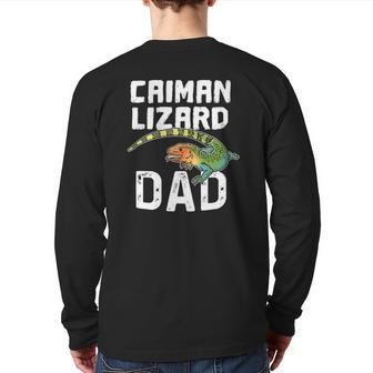 Caiman Lizard Dad Water Tegu Dracaena Reptile Back Print Long Sleeve T-shirt | Mazezy