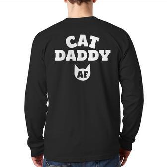 Cat Daddy Af Cat Mens Best Cat Dad Ever Back Print Long Sleeve T-shirt | Mazezy