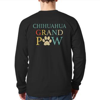 Chihuahua Grand Paw Vintage Dogs Lovers Fathers Day Back Print Long Sleeve T-shirt | Mazezy