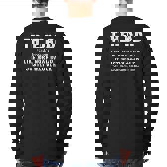 The Dad Definition Fathers Day Back Print Long Sleeve T-shirt | Mazezy