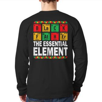 Dad Essential Element Junenth Father Periodic Table Back Print Long Sleeve T-shirt | Mazezy