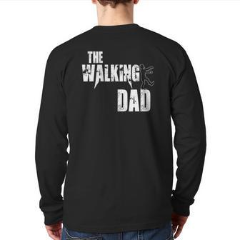 Dad Walking Father Zombie Back Print Long Sleeve T-shirt | Mazezy