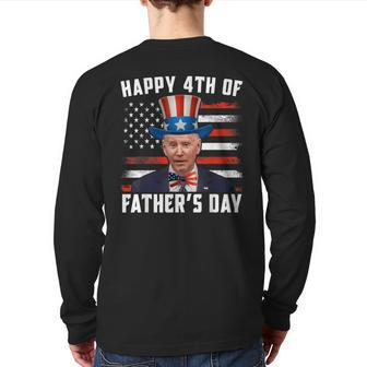 Dazed Joe Biden Confused Happy 4Th Of July Fathers Day Back Print Long Sleeve T-shirt | Mazezy