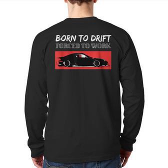 Drift Car Racing Drifting Back Print Long Sleeve T-shirt - Monsterry