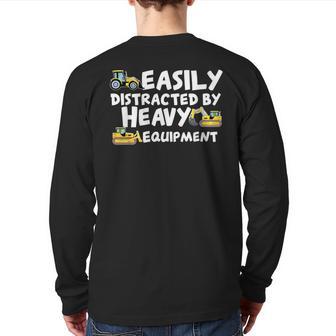 Easily Distracted By Heavy Equipment Back Print Long Sleeve T-shirt - Monsterry DE