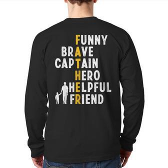 Father Definition Papa Dad Daddy Poppa Father´S Day Back Print Long Sleeve T-shirt | Mazezy