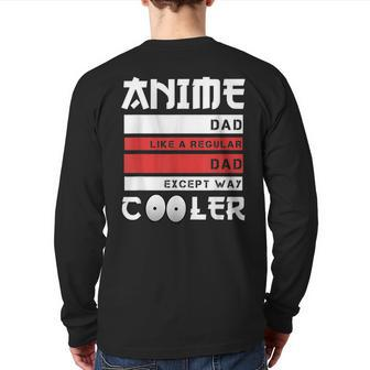 Father's Day Anime Dad Cute Japanese Anime Dad Back Print Long Sleeve T-shirt | Mazezy