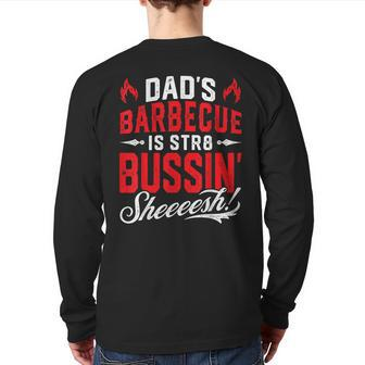 Fathers Day Bbq Barbecue Grilling Cookout Dad Joke Back Print Long Sleeve T-shirt | Mazezy