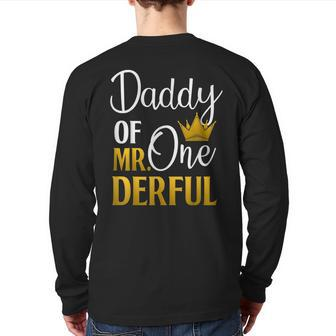 Father's Day Daddy Of Mr Onederful Outfit For Mens Back Print Long Sleeve T-shirt | Mazezy