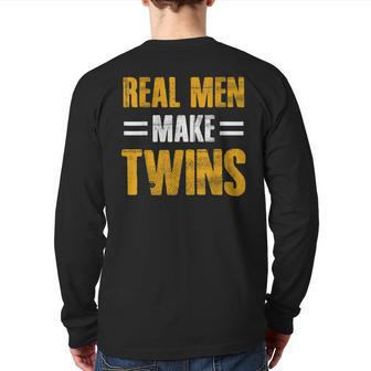 Father's Day Humor Novelty For Twins Dad Back Print Long Sleeve T-shirt | Mazezy DE