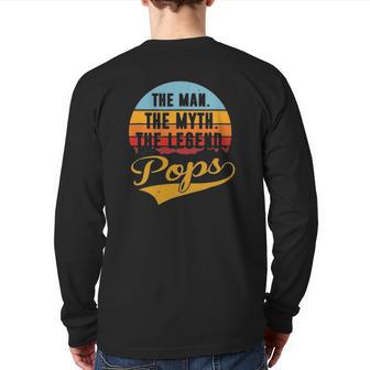 Father's Day Pops Retro Back Print Long Sleeve T-shirt | Mazezy
