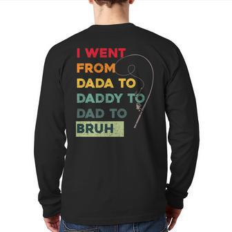 Fishing Fathers Day From From Dada Daddy Dad Bruh Back Print Long Sleeve T-shirt | Mazezy AU