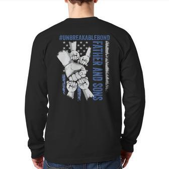 Fist Bump Father And Sons Unbreakable Bond Back Print Long Sleeve T-shirt | Mazezy