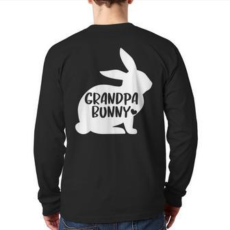 Grandpa Bunny Easter For Grandfather Men Rabbit Back Print Long Sleeve T-shirt | Mazezy