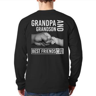 Grandpa And Grandson Best Friends For Life T Back Print Long Sleeve T-shirt | Mazezy