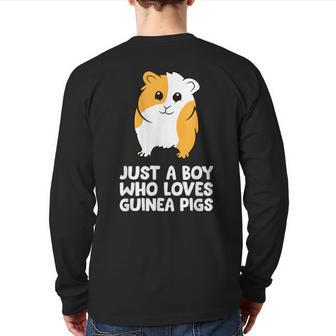 Guinea Pig Just A Boy Who Loves Guinea Pigs Back Print Long Sleeve T-shirt - Monsterry
