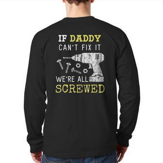 Handyman Dad Fathers Day From Wife Kids Back Print Long Sleeve T-shirt | Mazezy