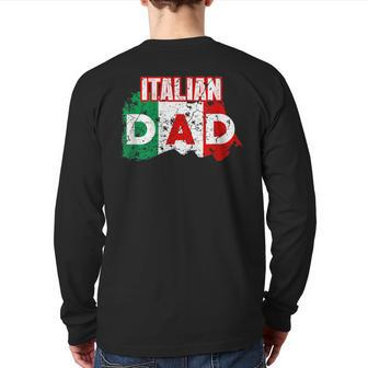 Italian Dad Father Italia Daddy Vintage Back Print Long Sleeve T-shirt | Mazezy