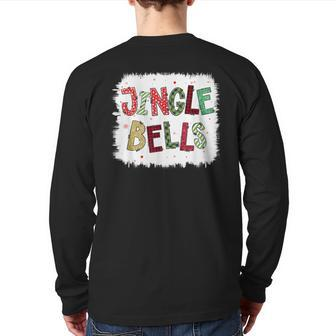 Jingle Bells Christmas Family Pajama Bleach Xmas Back Print Long Sleeve T-shirt - Monsterry