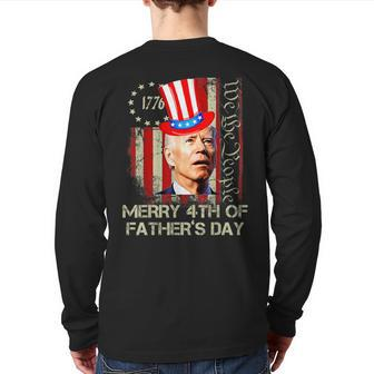 Joe Biden Happy 4Th Of Father's Day 4Th Of July Back Print Long Sleeve T-shirt - Monsterry AU