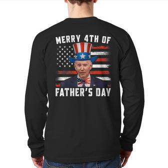 Joe Biden Happy Merry 4Th Of July Confused Fathers Day Back Print Long Sleeve T-shirt | Mazezy