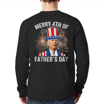 Joe Biden Merry 4Th Of Fathers Day Puzzled 4Th Of July Back Print Long Sleeve T-shirt | Mazezy