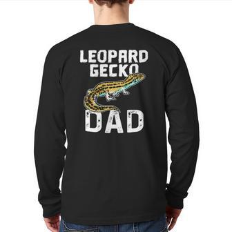 Leopard Gecko Graphic Lizard Lover Reptile Dad Back Print Long Sleeve T-shirt | Mazezy