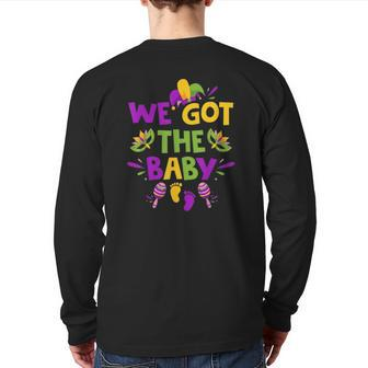 Mardi Gras Pregnancy Announcement We Got The Baby Back Print Long Sleeve T-shirt | Mazezy UK