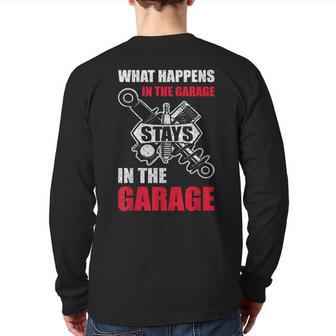Mechanic For Men Car Dad Garage Father Day Car Lover Back Print Long Sleeve T-shirt | Mazezy