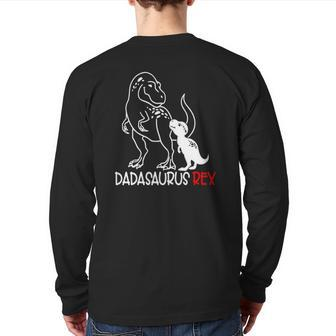 Mens Fathers Day Dadasaurus Rex Dinosaur For Men Back Print Long Sleeve T-shirt | Mazezy