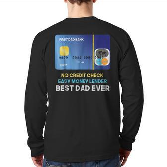 Money Lender Best Dad Ever Humor Father's Day Back Print Long Sleeve T-shirt | Mazezy
