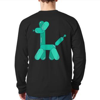 Party Balloon Animal Dog Poodle Pet Back Print Long Sleeve T-shirt - Monsterry AU
