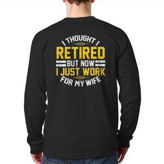 Retirement s Men Dad Bachelor Party Lovers Back Print Long Sleeve T-shirt | Mazezy