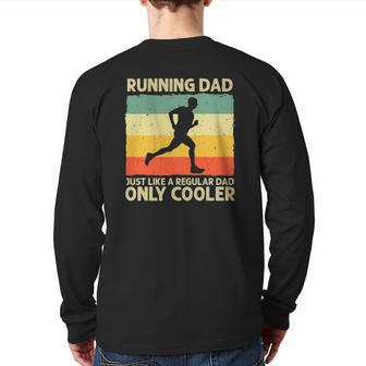 Running For Men Dad Marathon Runner Coach Marathoner Back Print Long Sleeve T-shirt | Mazezy
