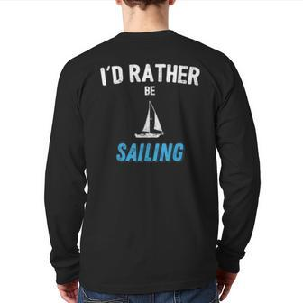 Sailing Retirement For Men And Grandpa Back Print Long Sleeve T-shirt | Mazezy