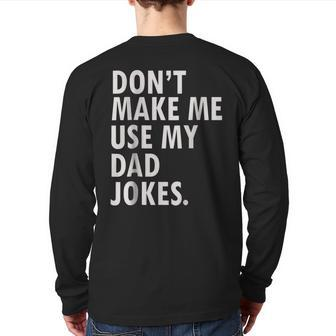 Saying Dad Bod Father's Day Dad Joke Shirt Back Print Long Sleeve T-shirt | Mazezy