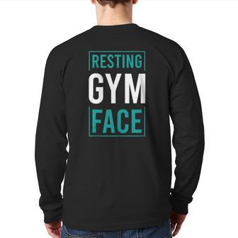 Saying Resting Gym Face Back Print Long Sleeve T-shirt | Mazezy