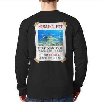 Shark Lover Hammerhead Shark Sea Animals Shark Back Print Long Sleeve T-shirt - Monsterry AU