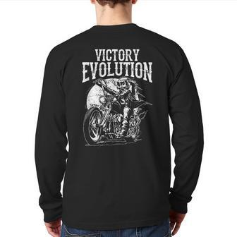 Skull Ride Motorcycle Evolution For Dad Back Print Long Sleeve T-shirt | Mazezy