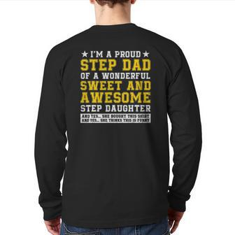 Step Dad Fathers Day Step Daughter Stepdad Back Print Long Sleeve T-shirt | Mazezy