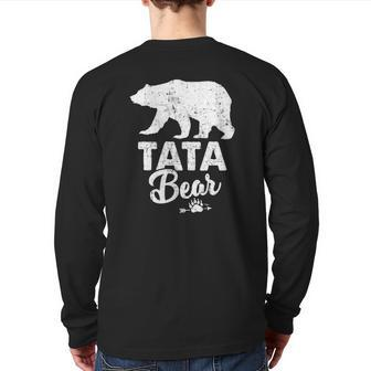 Tata Bear Father's Day Back Print Long Sleeve T-shirt | Mazezy
